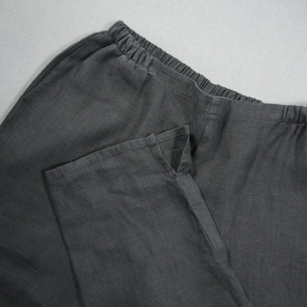 FLAX 100% Linen Elastic Waist Straight Leg Women Pants Size S